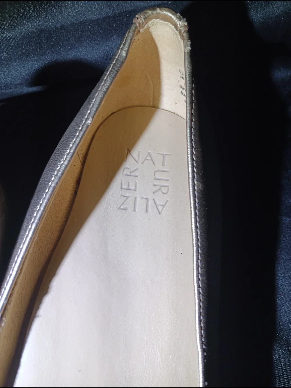 Naturalizer Metallic Silver Leather Ballet Flats